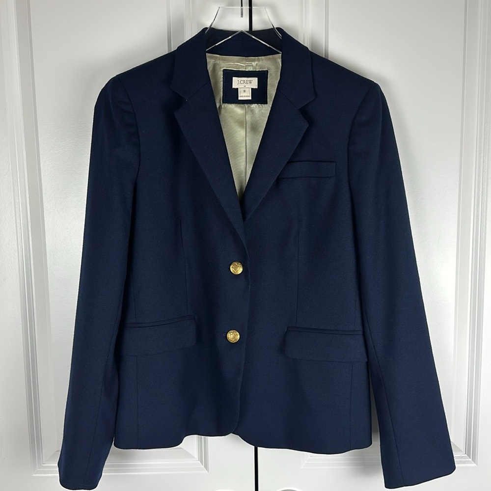 J. Crew Factory Keating Blazer 2 Button Notched Lapel Navy Blue - Picture 3 of 7